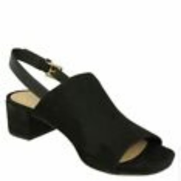 CLARKS NEW IN BOX SLINGBACK BLOCK HEEL SANDAL ORABELLA IVY SIZE 7 BLACK SUEDE - Picture 3 of 11